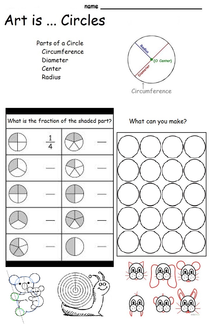 The smARTteacher Resource: Art is Circles (Parts of a Circle) Within Parts Of A Circle Worksheet