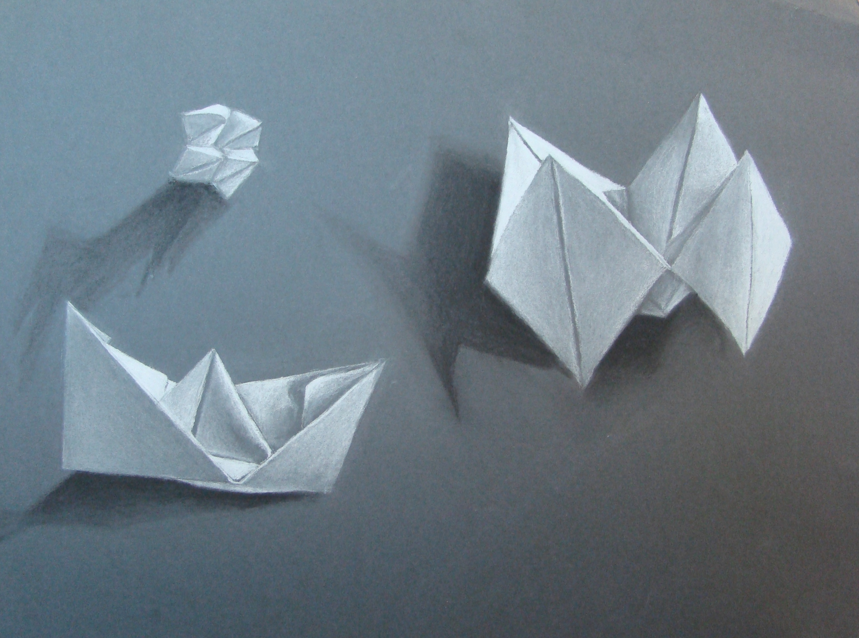 The smARTteacher Resource: Charcoal Origami Drawing