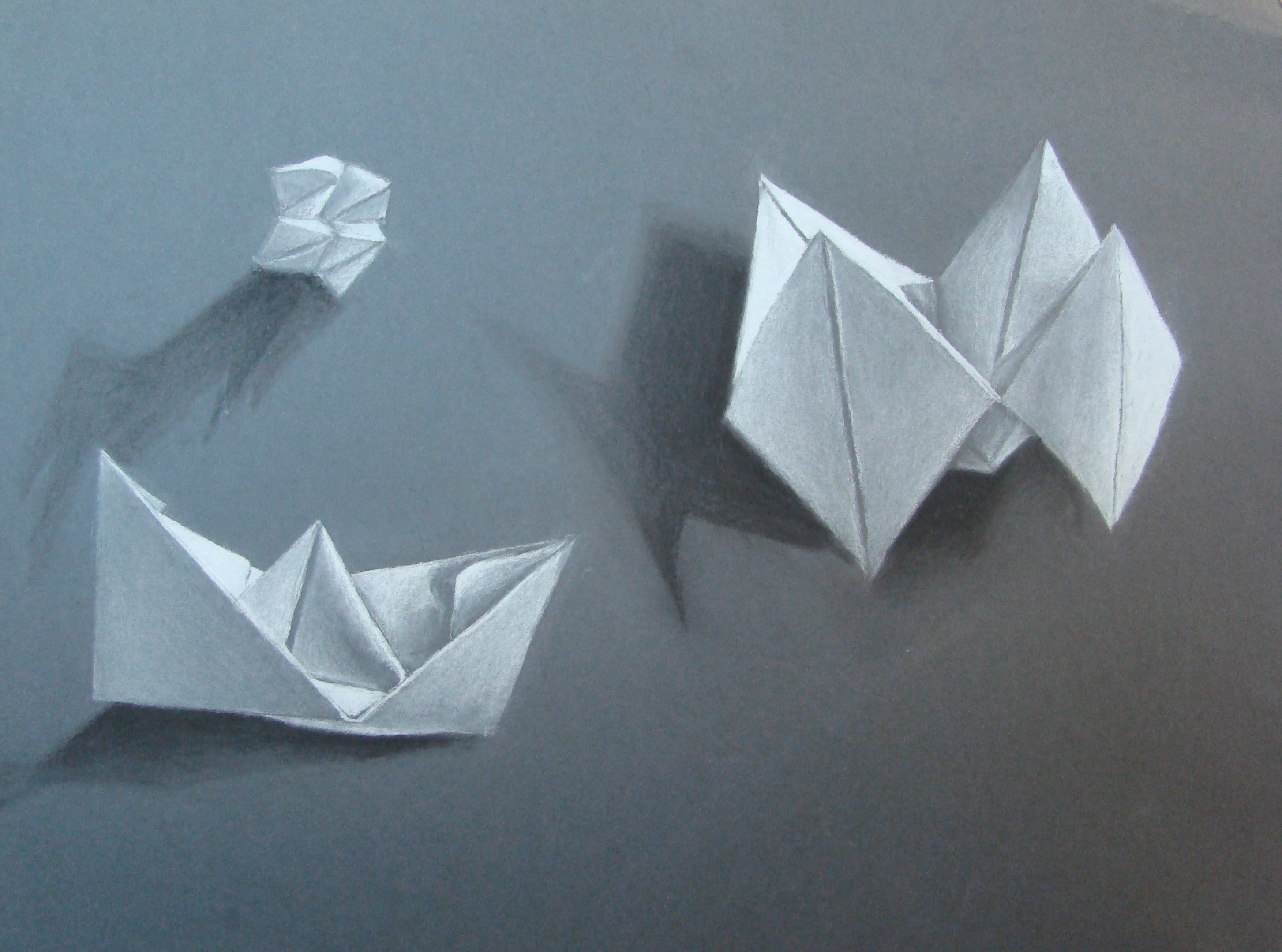 The smARTteacher Resource Charcoal Origami Drawing