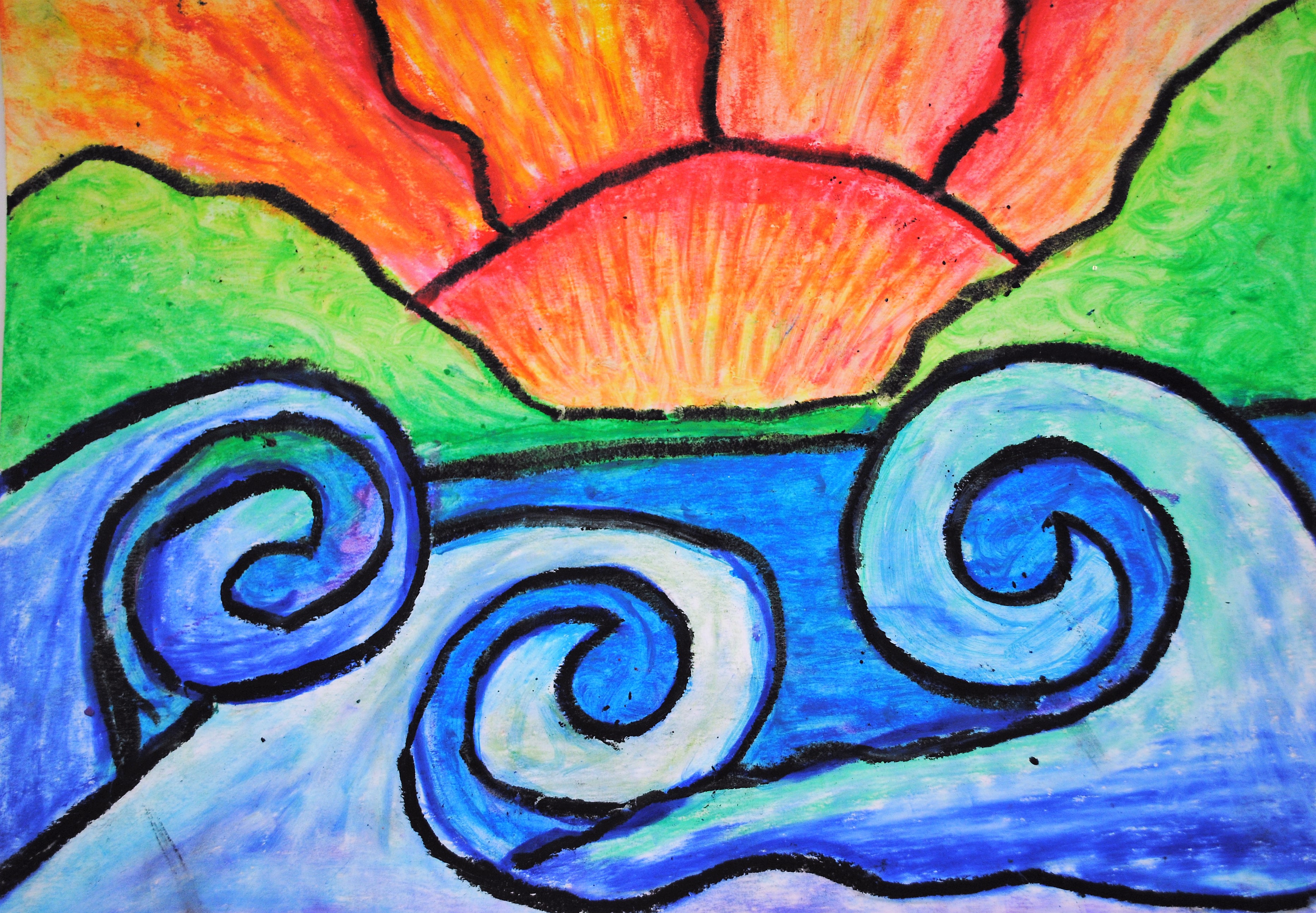 Sunset Drawing Colors