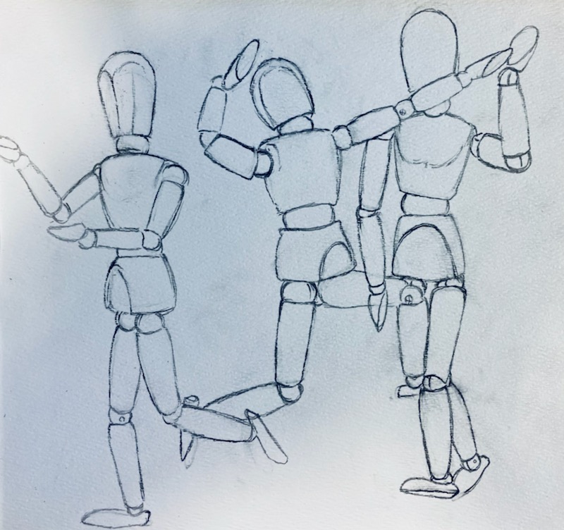 wooden mannequin drawing