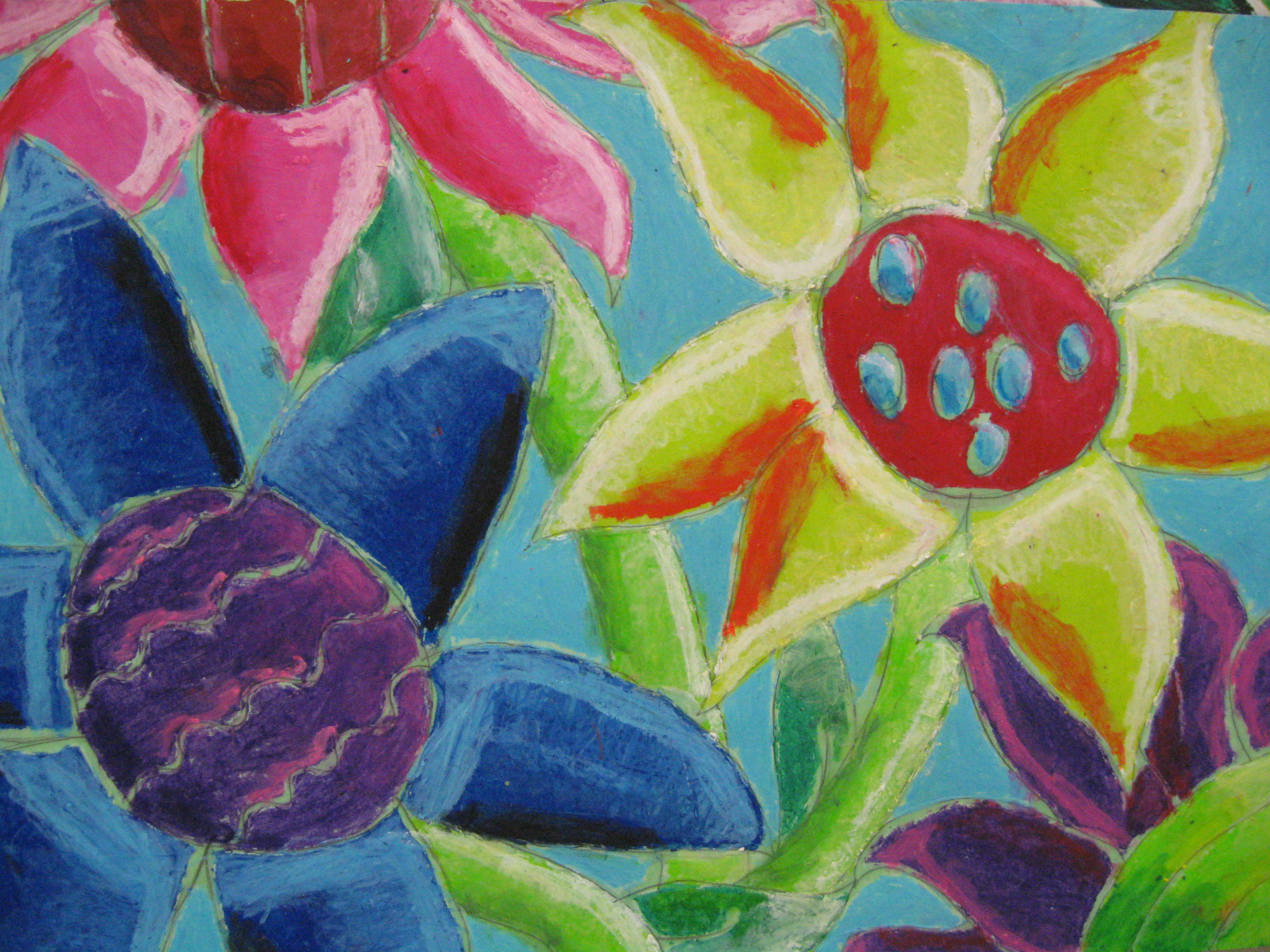 Art Project for Kids: Oil Pastel Still Life Inspired by Georgia O