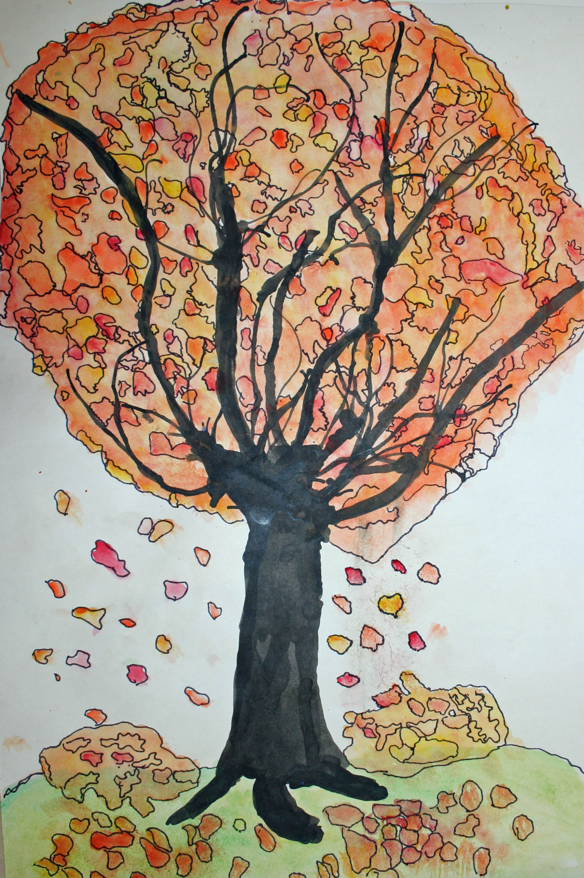 fall tree drawing ideas