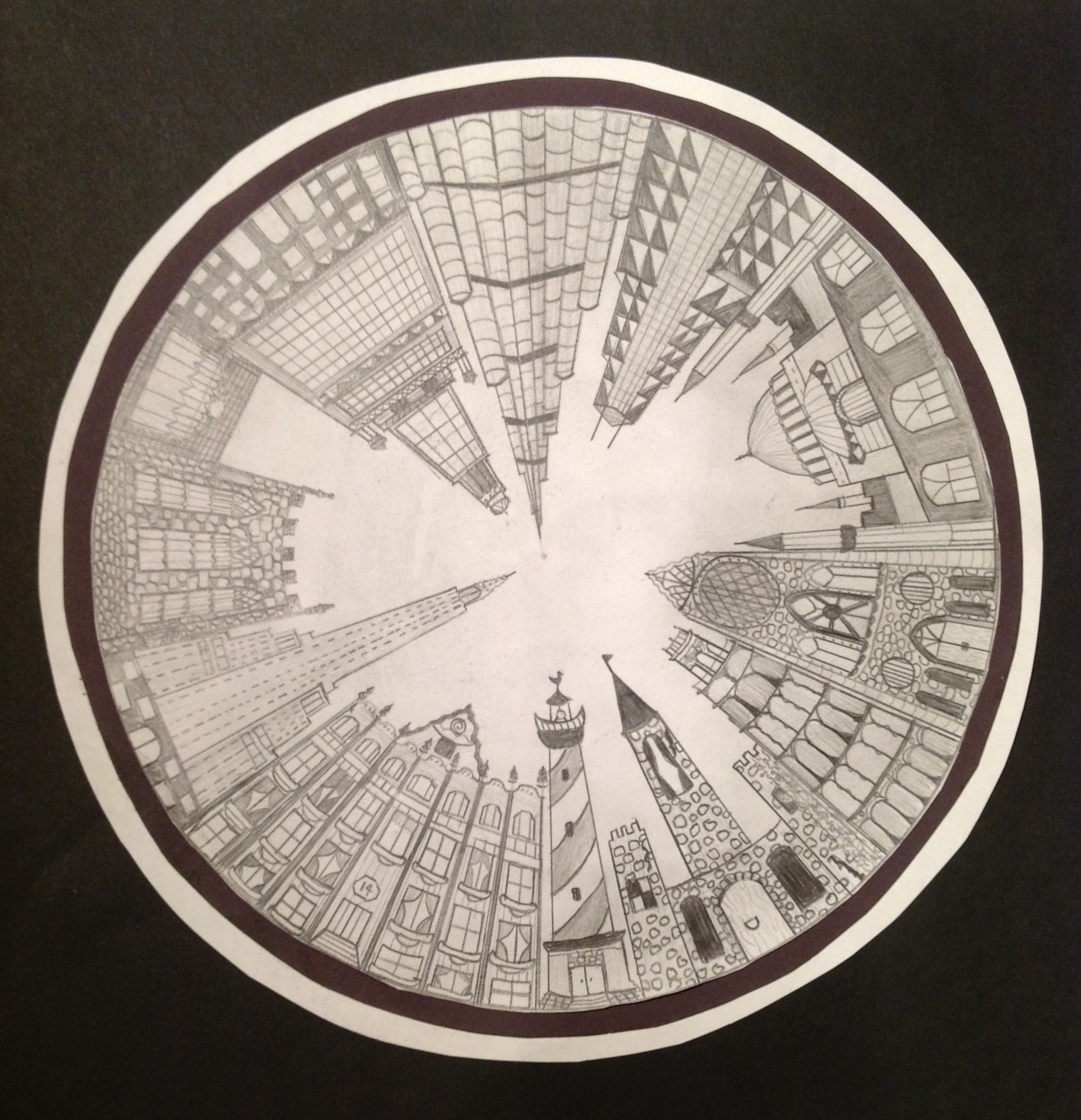 1 point perspective city